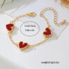 Wholesale 1 Fashion Simple Design Sense Red Valentine's Day Metal Phnom Penh Love Cute Peach Heart Lady Bracelet Gift