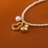 Wholesale Fashionable Luxury Pearl Bracelet Original Design Round Xiaomi Pearls Gourd Pendant Lucky Charm Safe Keeping Women's Bracelet