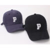 oly-19d5f35789f749f87e1b44f209ec42da Wholesale Spring and Autumn Children's hat baseball cap South Korea ins letter P peaked cap solid color hat summer outdoor sun hat