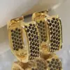 Wholesale Copper Zircon U Shape Shiny Hoop Earrings For Women'S