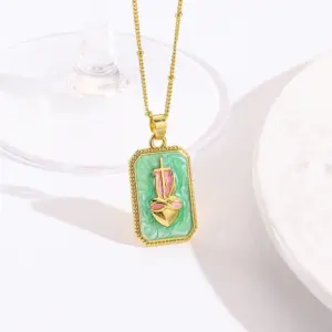 Green Cross with Chain / 1 Strand/Package