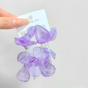Purple flower crystal earrings
