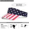 Wholesale American Flag Sport Sun Visor For Women With Curved Brim, Outdoor Use, Made Of Polyester