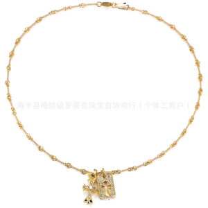 Gold double pendant type a