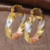 Wholesale Three-dimensional Geometric Earrings For Women In Copper With KC Golden Water Plating And 0.03µm Thickness