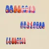 Wholesale Nail Stickers Blue Series Independence Day Grid Retro Square Fake Nail Decoration Metal Stars