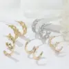 Wholesale Bow Tie Earrings For Women With Copper Base And Zirconia Inlay, Featuring 925 Sterling Silver Ear Pins In Simple Style