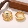 Wholesale Geometric Hypoallergenic Stud Earrings For Women In Copper With KC Golden Plated UV Plating And 0.03µm Thickness