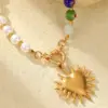 oly-1a1929b714423a7dfc352654fcb6068d Wholesale Ion Plating (IP) 18K Gold Plated Heart Shape 304 Stainless Steel Synthetic Resin Glam Vacation Streetwear Waterproof Non Tarnish Pendant Necklace