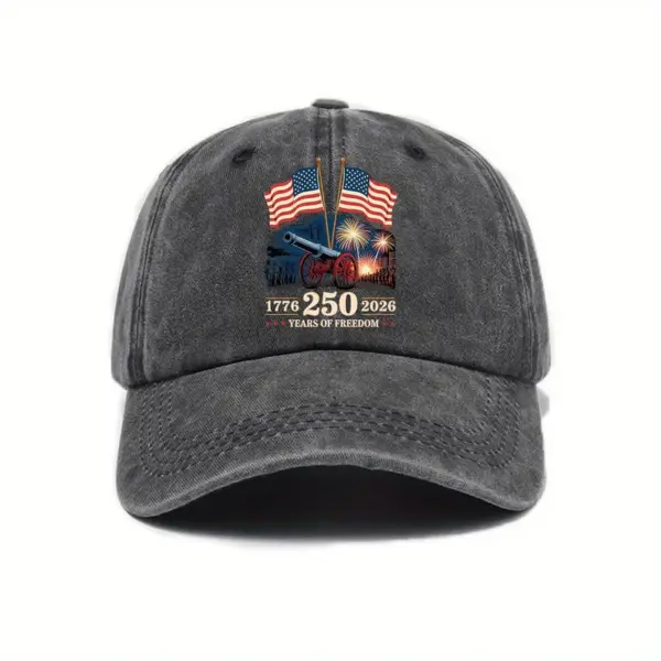 Wholesale Unisex Breathable Baseball Cap With Curved Brim Featuring Printing For America's 250th Anniversary
