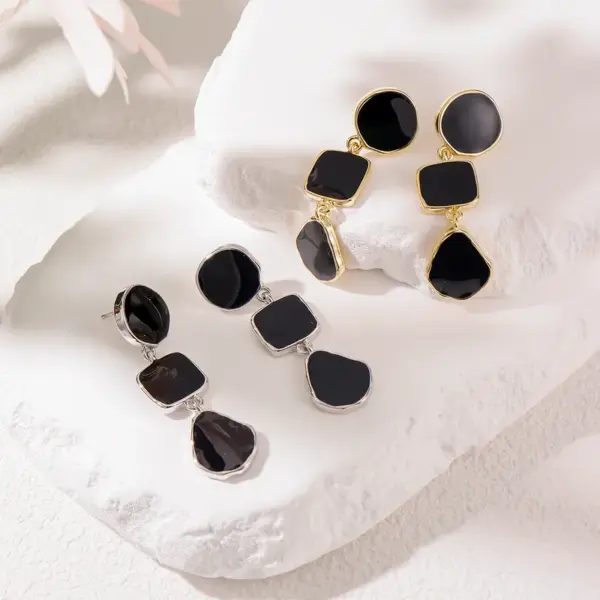 Wholesale 1 Pair Modern Style Square Copper Drop Earrings