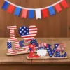 Wholesale Wooden Letter Ornaments Creative DIY Patriotic Ornaments Independence Day National Day Desktop Ornaments Accessories