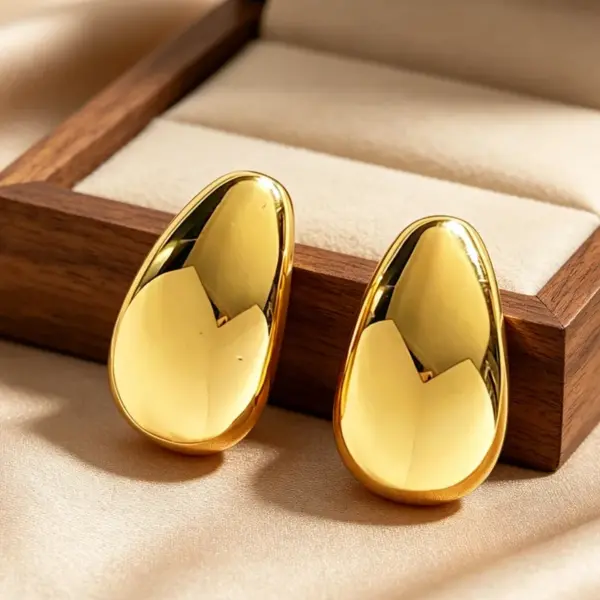 Wholesale Irregular Stud Earrings For Women, Waterproof Non Tarnish 304 Stainless Steel With 0.01µm PVD Coated 18K Real Gold Plating