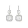 Wholesale Square Drop Earrings With Zircon Inlay, Electroplated Copper And 925 Sterling Silver Studs In New Style