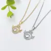Wholesale Handmade Wings Necklace For Women In 201 Stainless Steel With Golden Electroplated Finish And Glass Inlay On Cable Chain