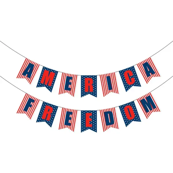 Wholesale American Independence Day Flag Decorations Festival Scene Bunting Banner Decoration Accessories Paper Home Decoration Props