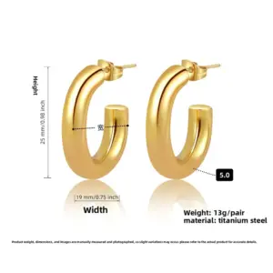 5.0 Needle Style Gold Oval 25MM