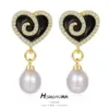 Wholesale Heart Shape Stud Earrings For Women With 925 Sterling Silver Posts, Copper Base, 14K Real Gold Plated Bezel Setting And Zircon Inlay