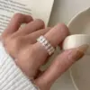 Wholesale Electroplated Flowers Ring For Women In Silver Plated Brass Featuring Elegant Floral Design
