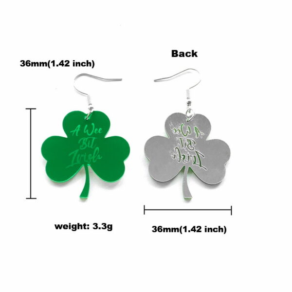Wholesale  Patrick day Irish Festival Green Leaves Earrings