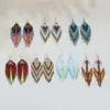 Wholesale Bohemian Long Tassel Earrings Handmade Beaded Women's Party Jewelry Geometric Shape Ethnic Style Triangle And Ring Craft