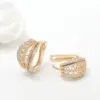 Wholesale Geometric Hoop Earrings For Women Featuring Electroplated Copper With Zircon Inlay And Copper Ear Pins