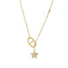 Wholesale Electroplated copper star CD double-layer bracelet/CD necklace