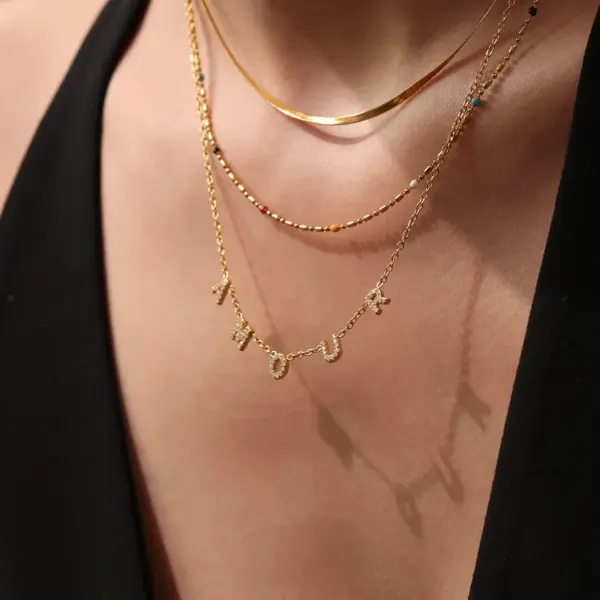 Wholesale PVD Coated Real Gold Plated 18K Gold Geometry 304 Stainless Steel Imitation Diamond Elegant Luxurious Shiny Waterproof Non Tarnish Bracelets Necklace Jewelry Set