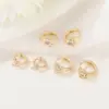 Wholesale Women’s Copper Earrings With Electroplated Gold Finish And Zircon Inlay, Featuring Secure Copper Ear Pins