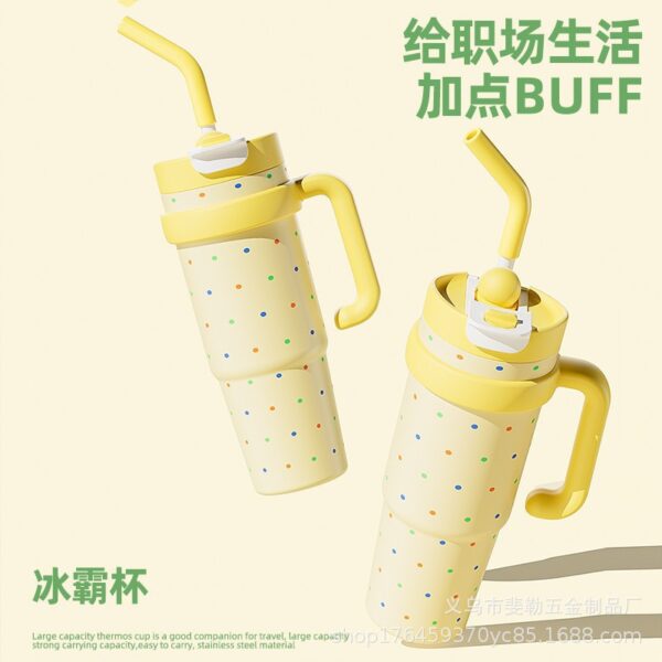 Wholesale High-Looking 316 Thermos Cup, Large-Capacity Ice Cup, Straw Cup, Car Cup, Home Office Handle, Cold Water Cup