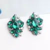 oly-1a9a1c950461781477a6dc5538791aaa Wholesale Asymmetrical Irregular Stud Earrings For Women With May Birthstone Emerald In Golden Plated Zinc Alloy And Acrylic Inlay