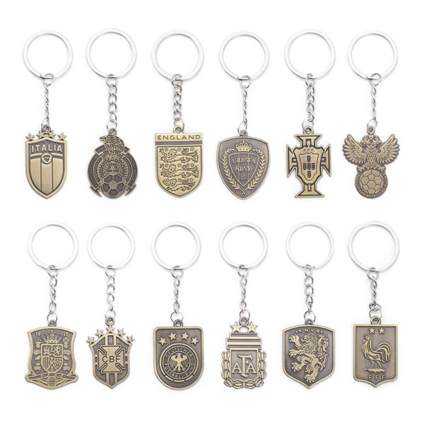 Wholesale Football team key chain national team Brazil Argentina Germany Cup World Cup zinc alloy pendant