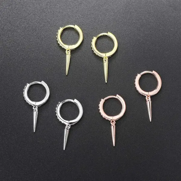 Wholesale Fashion Circle Copper Zircon Drop Earrings 1 Pair