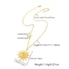 Wholesale Casual Personality Initial Spiral Sun Pendant For Women Gold 201 Stainless Steel Chain Necklace Romantic Simple Style 18K Gold Plated