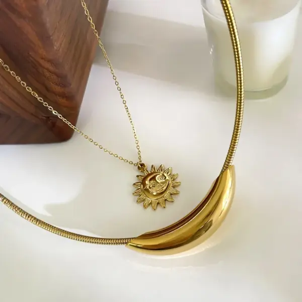 Wholesale 316L Stainless Steel Sun Waterproof Non Tarnish Surgical Steel Lady Cable Chain Pendant Necklace For Women's