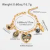 Wholesale Devil's Eye Waterproof Bracelet For Women With 18K Gold Plated 304 Stainless Steel Resin Inlay Cuban Link Chain