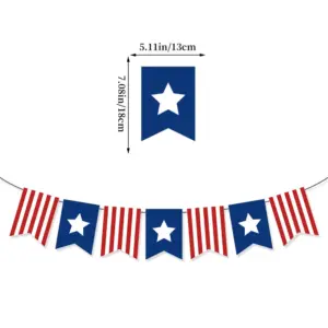 Vertical Striped Pentagram Swallowtail Flag