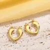 Wholesale 1 Pair Casual Classic Style Streetwear Geometric Heart Shape 304 Stainless Steel Imitation Gold Electroplating Hoop Earrings