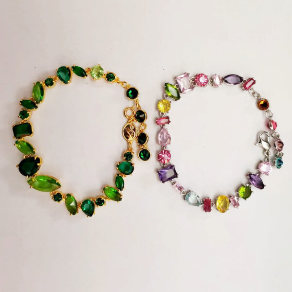 Wholesale Electroplated alloy candy teardrop bracelet, fresh candy green bangle