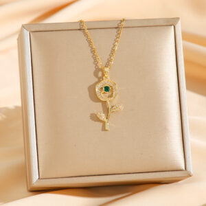 8147 golden green diamond flower