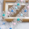 Wholesale 5cm wide color pompom pleated mesh stereo lace candy color wool ball handmade DIY decorative material