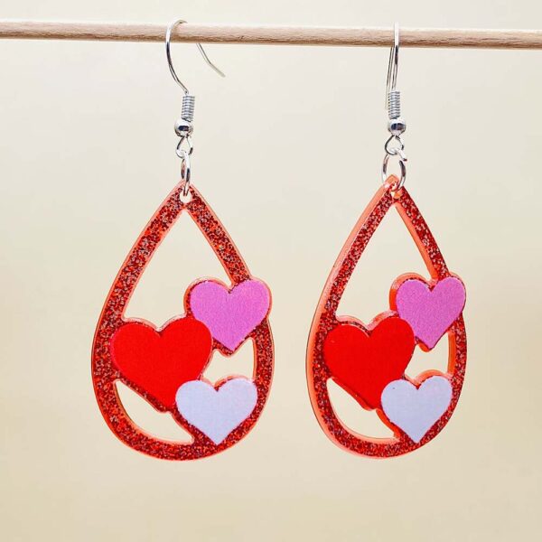 Wholesale Valentine's Day Earrings Love Water Drops LOVE XOXO English Letter Love Acrylic Earrings Jewelry