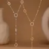Wholesale 5A Zirconia Flower Small Beads Glue Diamond Lockbone Necklace 18K Gold Plated Stainless Steel Versatile Y-Shaped Jewelry Accessory