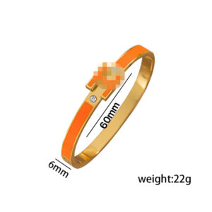 Orange epoxy h bracelet
