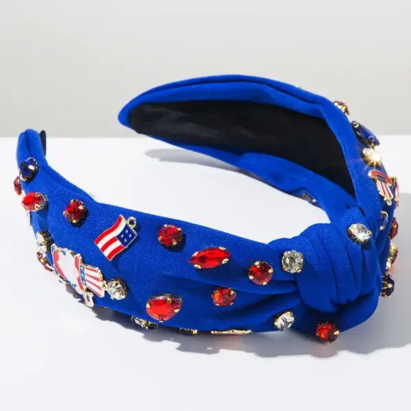 oly-1b27be326fad5208396c83ceadbe8abc Wholesale Casual Women's American Flag Alloy Cloth Alloy Crystal Hair Band