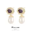 Wholesale Flowers Stud Earrings For Women With Copper Bezel Setting And Zircon Inlay, Featuring 925 Sterling Silver Posts