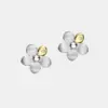 Wholesale Shine Star Flower Series Rotatable Petal Earrings Bohemian Style Printed Pattern Women's Luxury Fashion Copper Plated Silver