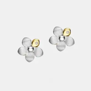 Wholesale Shine Star Flower Series Rotatable Petal Earrings Bohemian Style Printed Pattern Women's Luxury Fashion Copper Plated Silver
