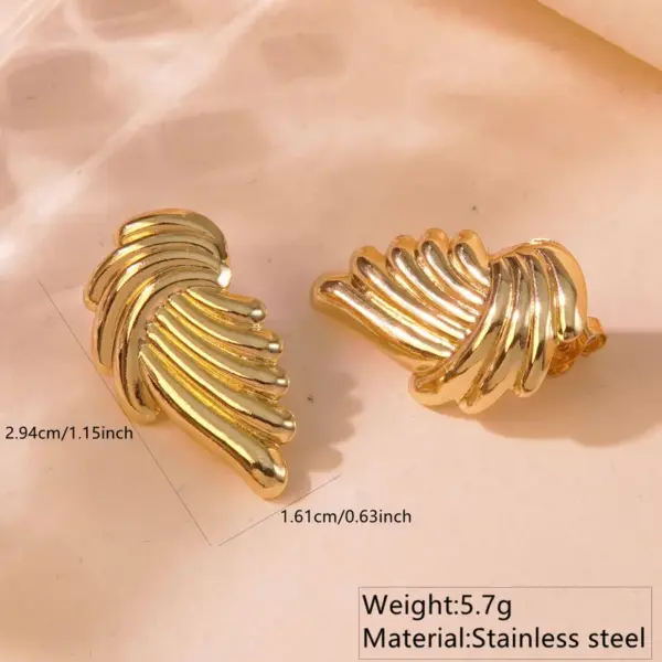 Wholesale 1 Pair Simple Style Commute Geometric 304 Stainless Steel Imitation Gold Electroplating Ear Studs