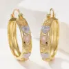 Wholesale Three-dimensional Heart Shape Earrings For Women In Copper With KC Golden Water Plating And 0.03µm Thickness